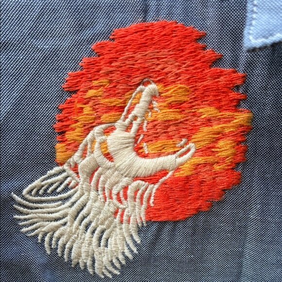 Howler Brothers Blue Shirt with Orange Embroidery - Picture 3 of 5